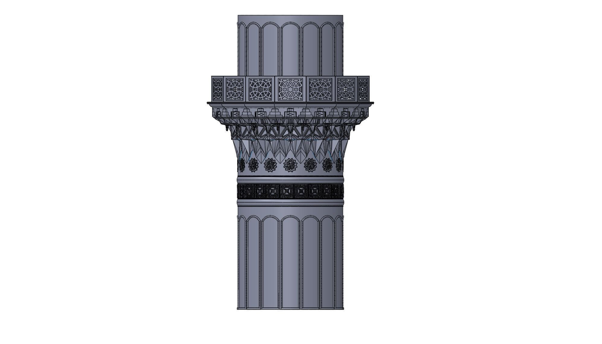 muqarnas islamic minaret 3D model_5