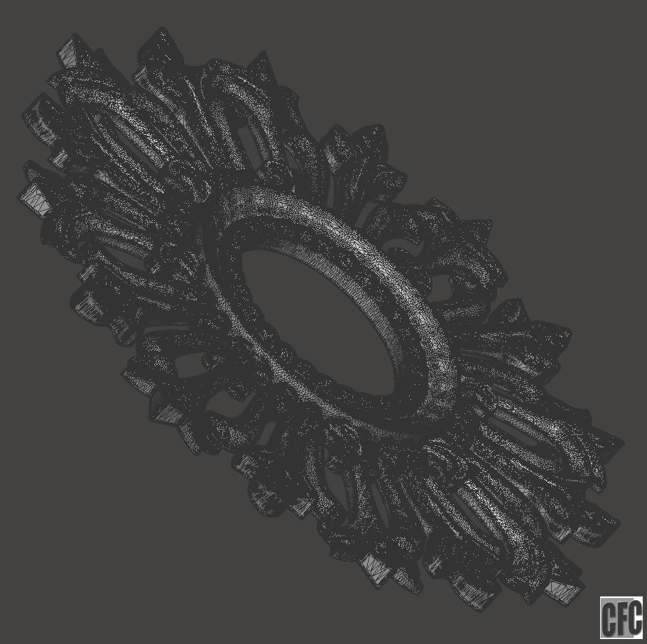 Woodcarving frame for mirrors or pictures - 3d model for CNC 3D print model_7