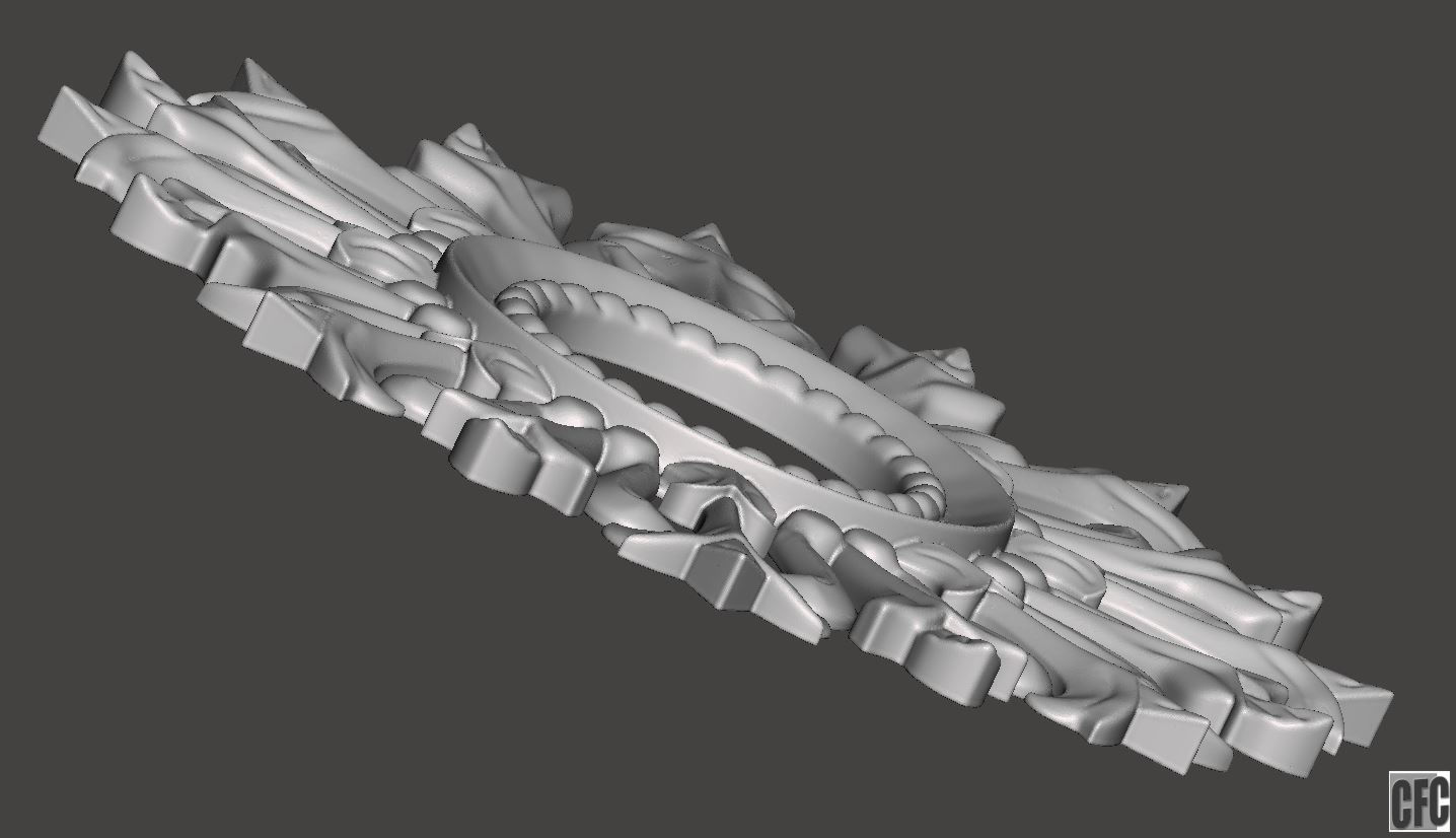 Woodcarving frame for mirrors or pictures - 3d model for CNC 3D print model_3