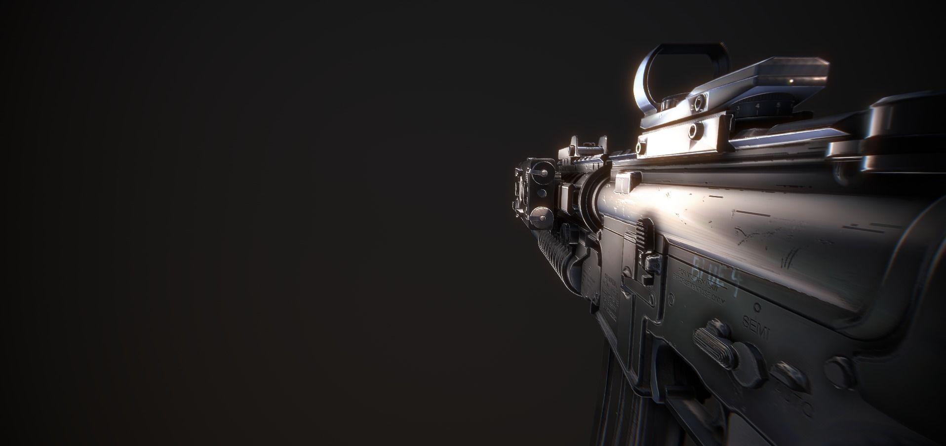 M4A1 Full Mod Low-poly 3D model_5