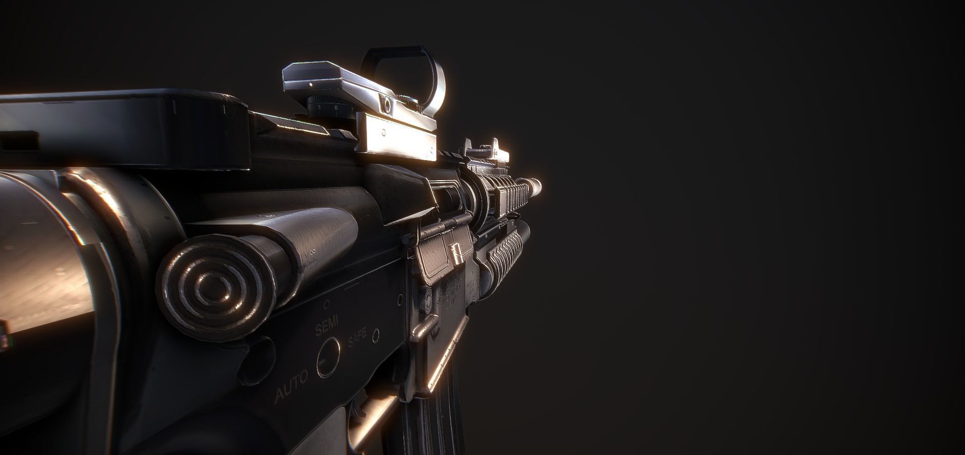 M4A1 Full Mod Low-poly 3D model_6