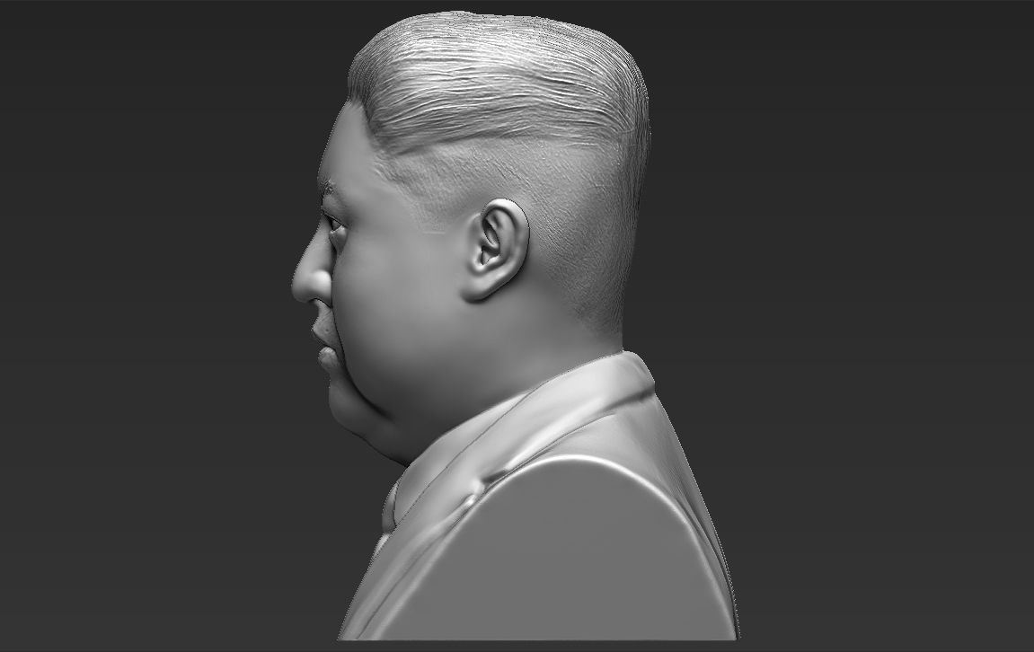Kim Jong-un bust 3D printing ready stl obj formats 3D print model_4