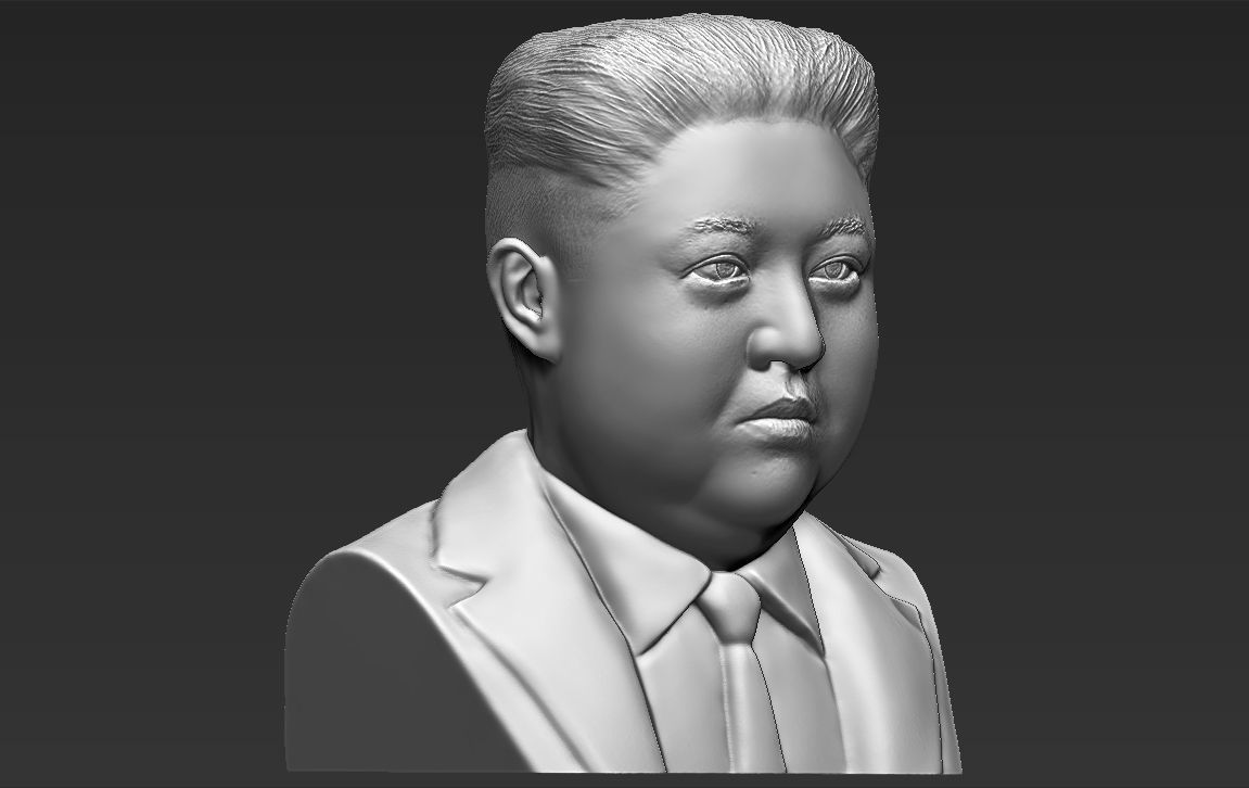 Kim Jong-un bust 3D printing ready stl obj formats 3D print model_12