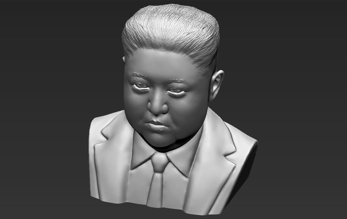 Kim Jong-un bust 3D printing ready stl obj formats 3D print model_16