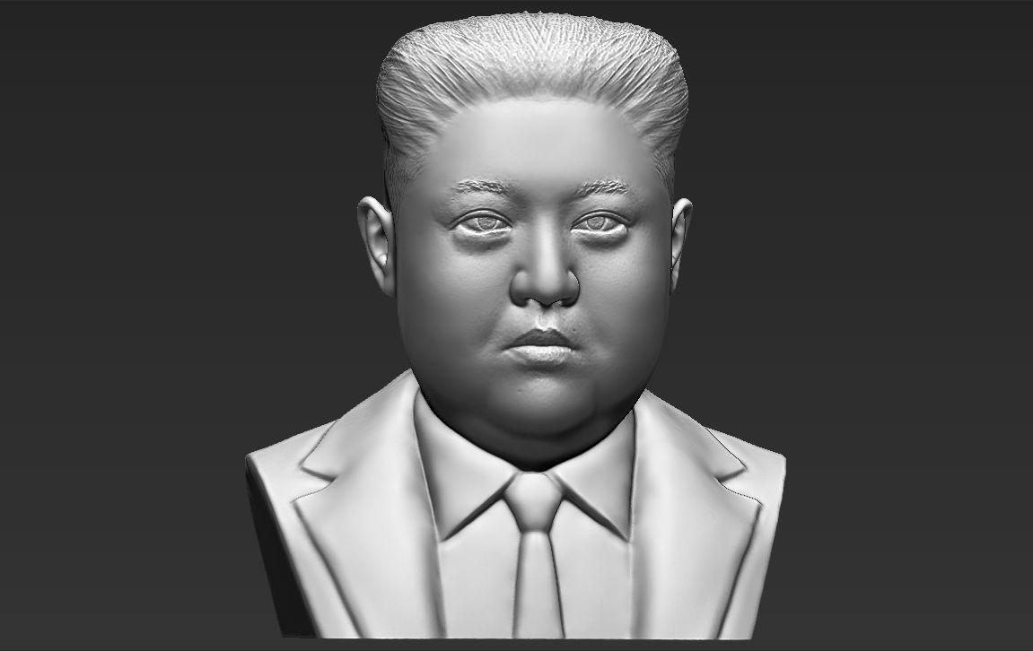 Kim Jong-un bust 3D printing ready stl obj formats 3D print model_14