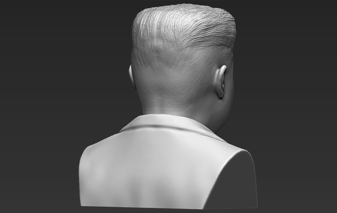 Kim Jong-un bust 3D printing ready stl obj formats 3D print model_8