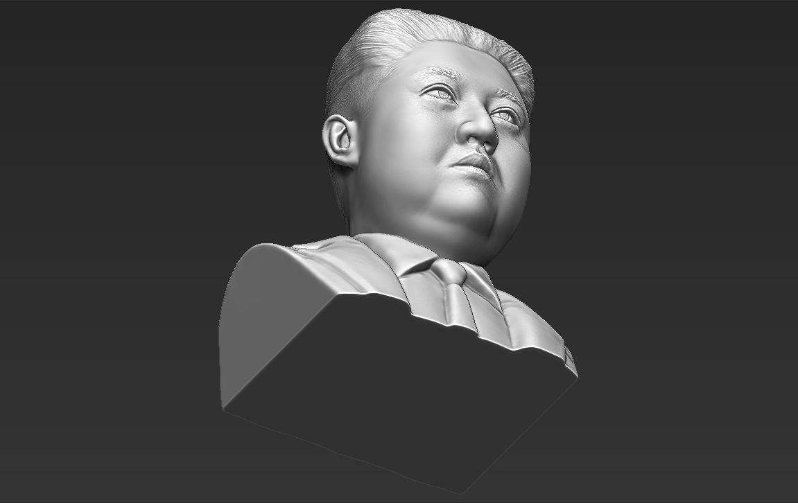 Kim Jong-un bust 3D printing ready stl obj formats 3D print model_24