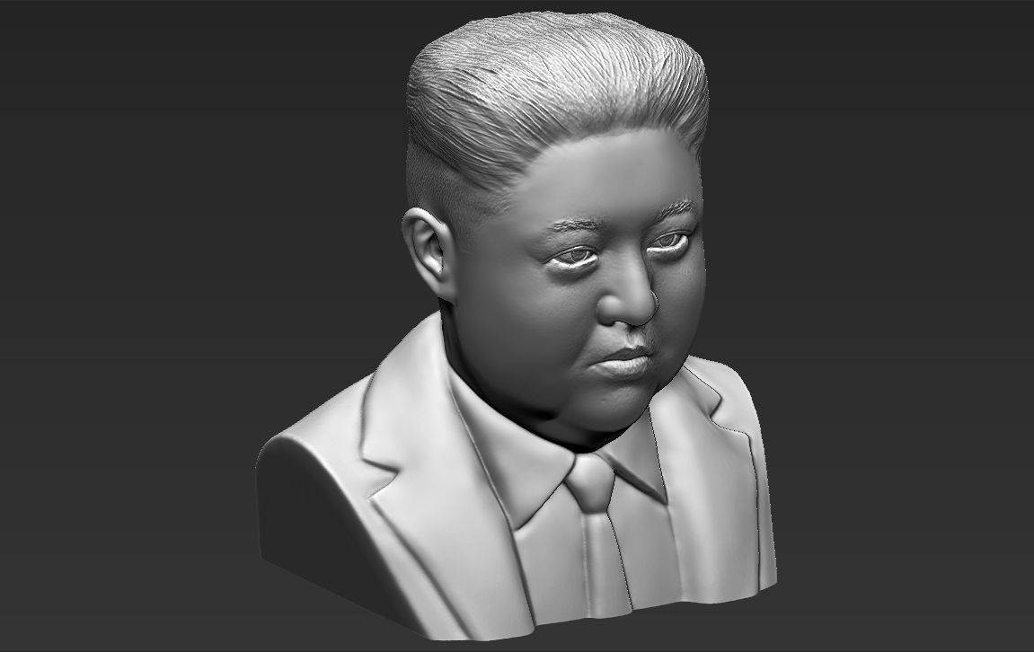 Kim Jong-un bust 3D printing ready stl obj formats 3D print model_15