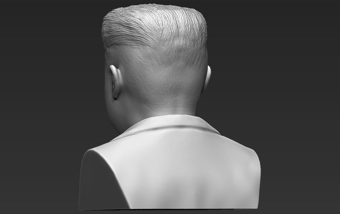 Kim Jong-un bust 3D printing ready stl obj formats 3D print model_6