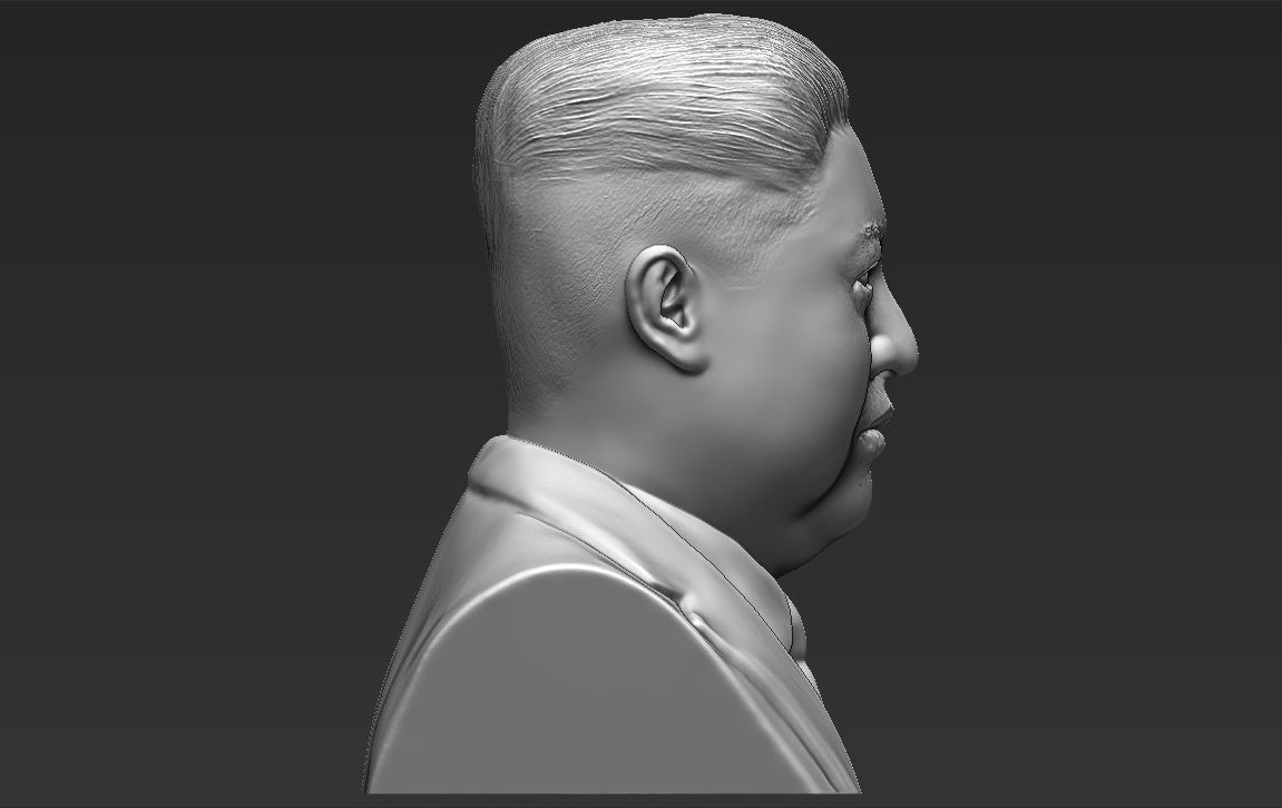 Kim Jong-un bust 3D printing ready stl obj formats 3D print model_10