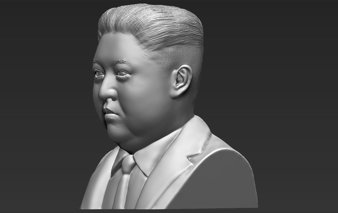 Kim Jong-un bust 3D printing ready stl obj formats 3D print model_3