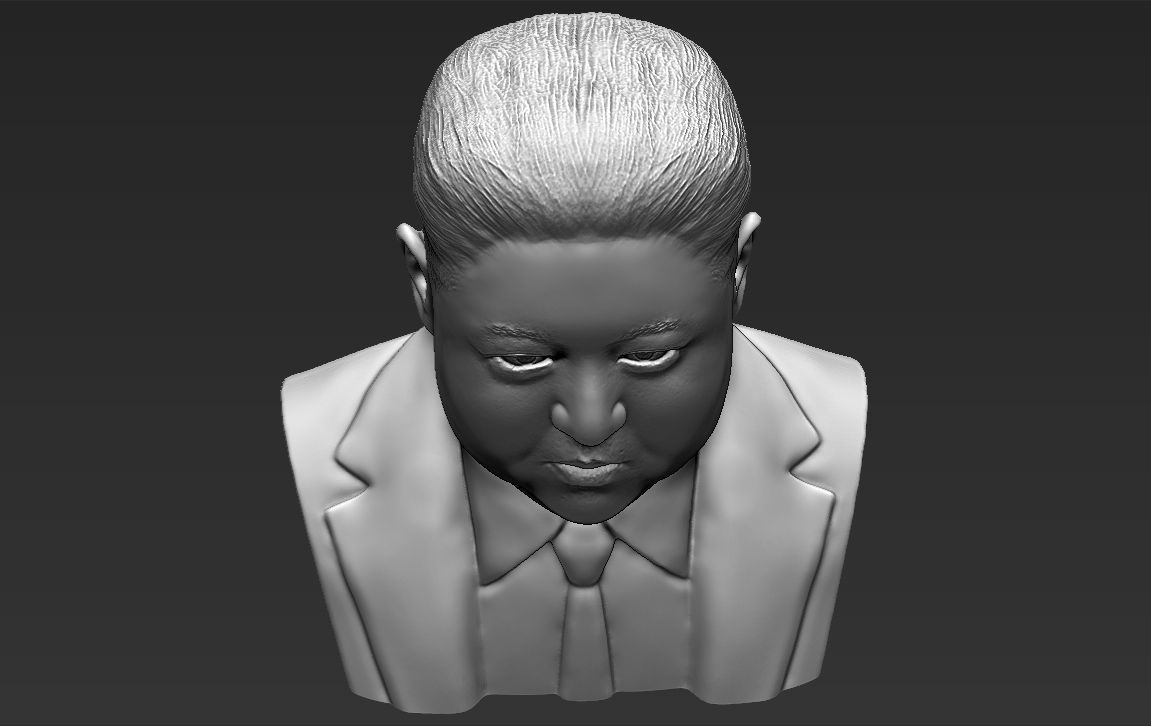 Kim Jong-un bust 3D printing ready stl obj formats 3D print model_17