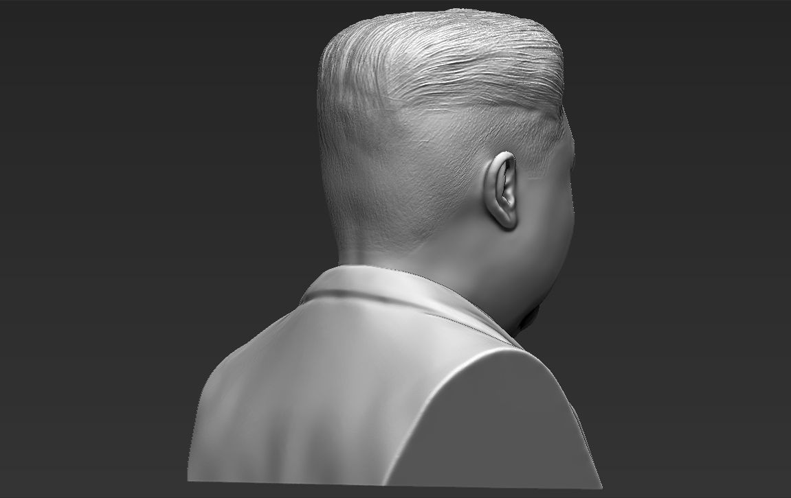 Kim Jong-un bust 3D printing ready stl obj formats 3D print model_9