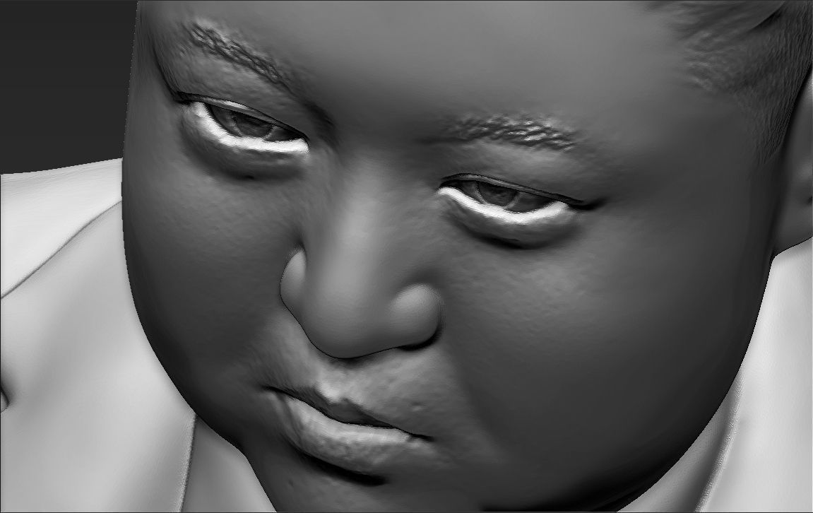 Kim Jong-un bust 3D printing ready stl obj formats 3D print model_23