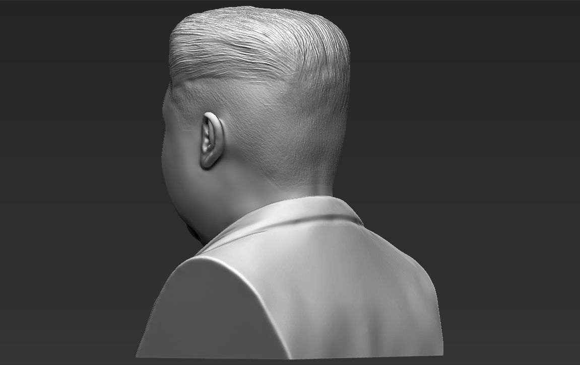 Kim Jong-un bust 3D printing ready stl obj formats 3D print model_5