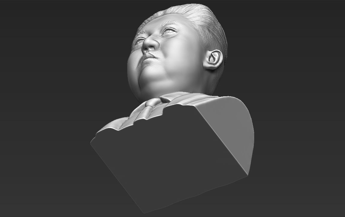 Kim Jong-un bust 3D printing ready stl obj formats 3D print model_25