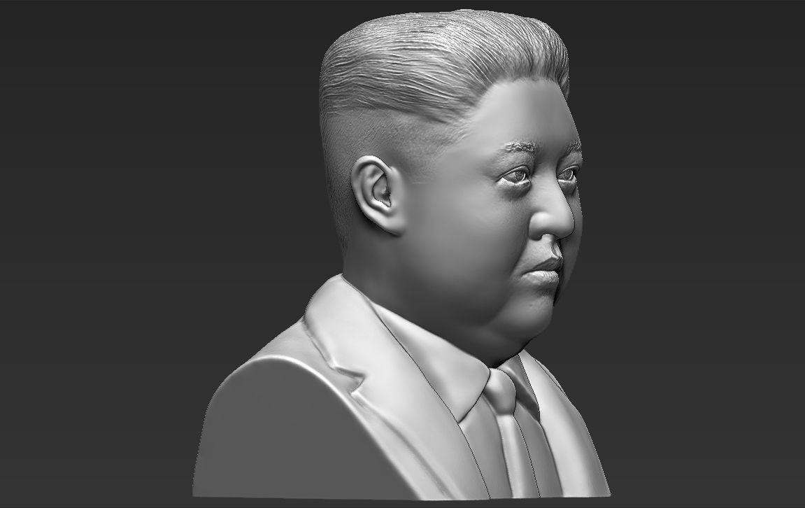 Kim Jong-un bust 3D printing ready stl obj formats 3D print model_11