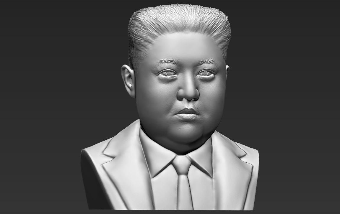 Kim Jong-un bust 3D printing ready stl obj formats 3D print model_13