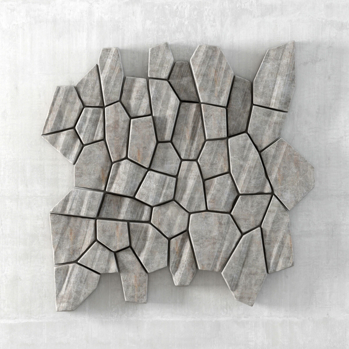 Panel white decorative 3D model_1