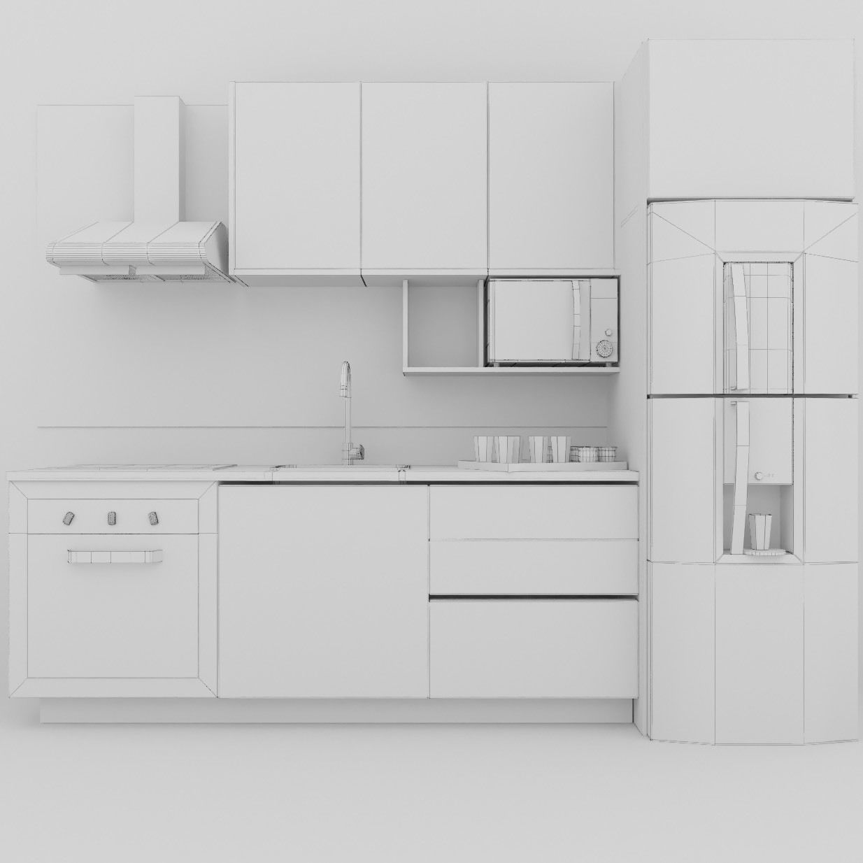 Modern kitchen 3D model_1