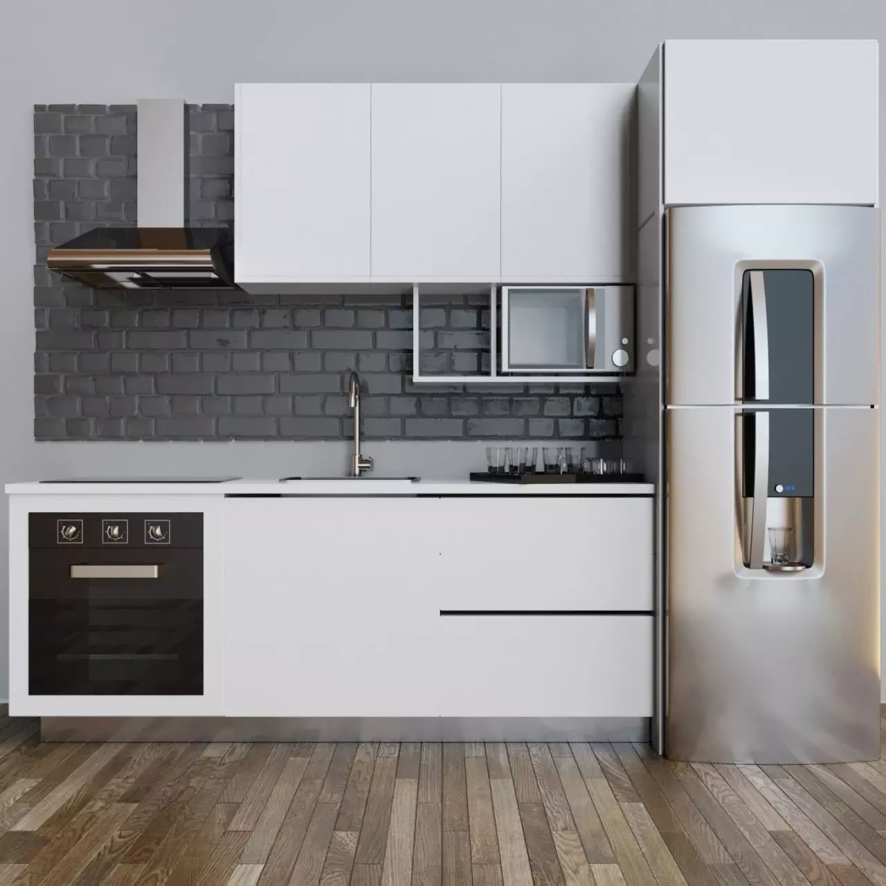 Modern kitchen 3D model_0