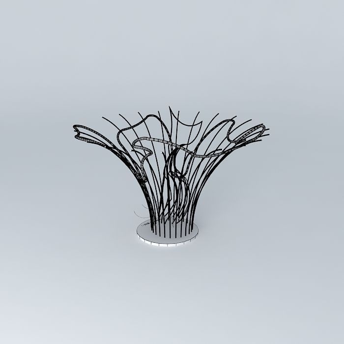 Fish Splash Sculpture Free 3D model_4