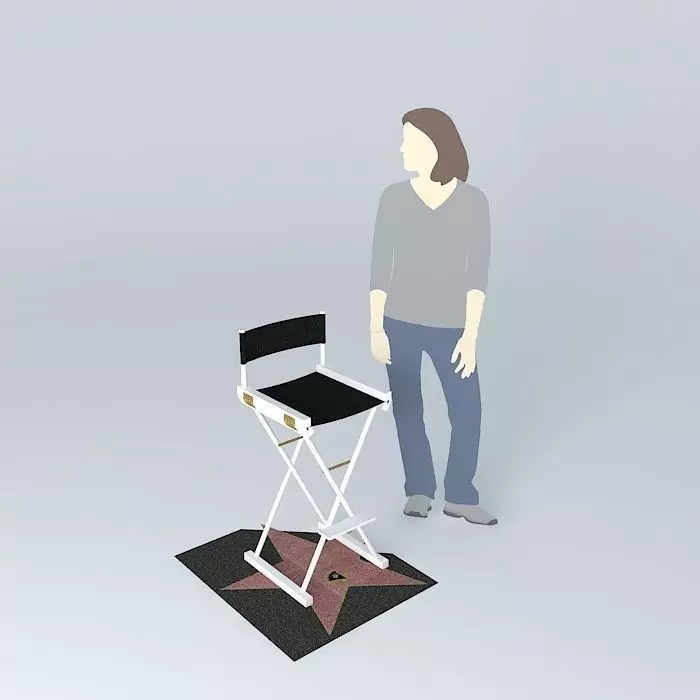Film Director Chair and Walk of Fame Floor Free 3D model