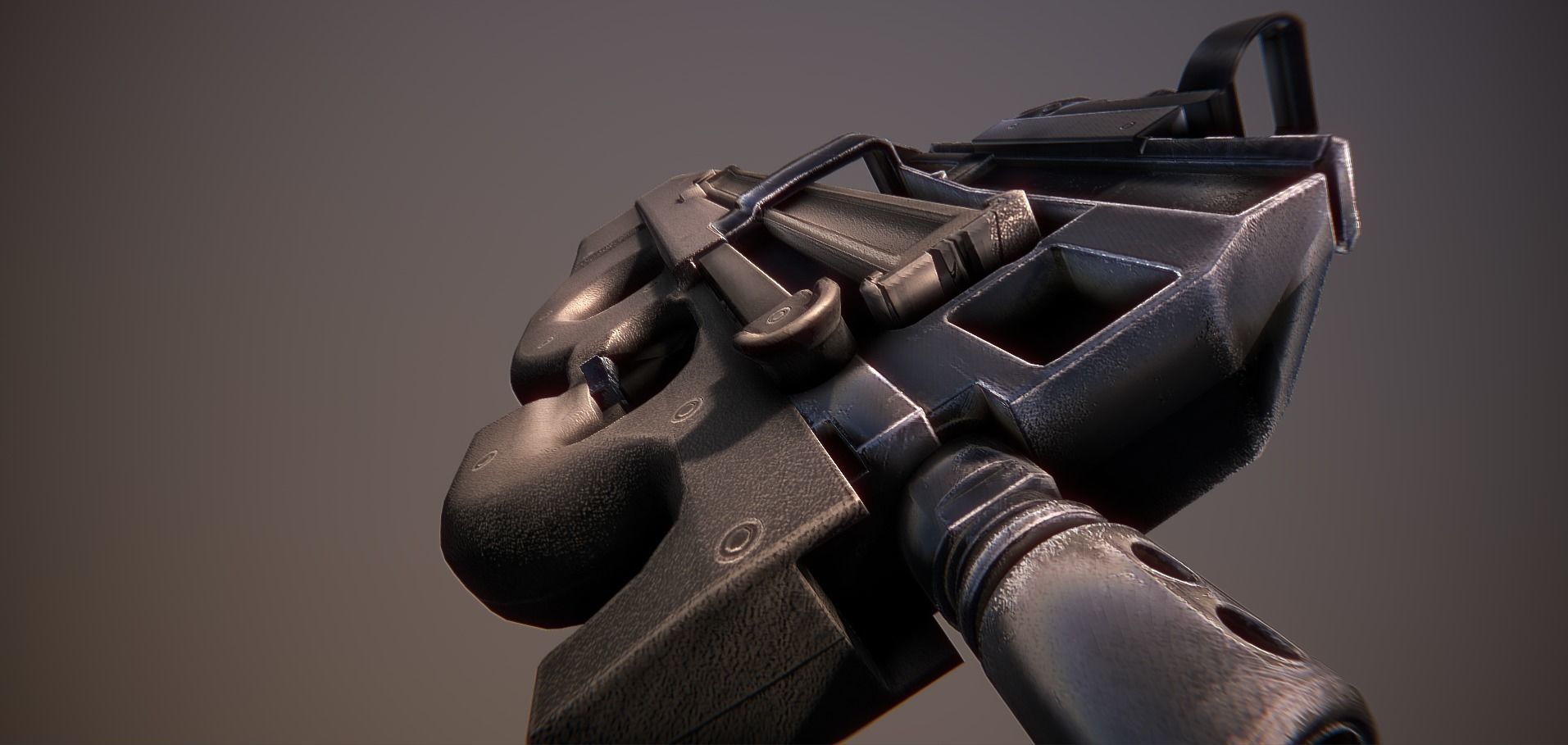 P90 gun Low-poly 3D model_7
