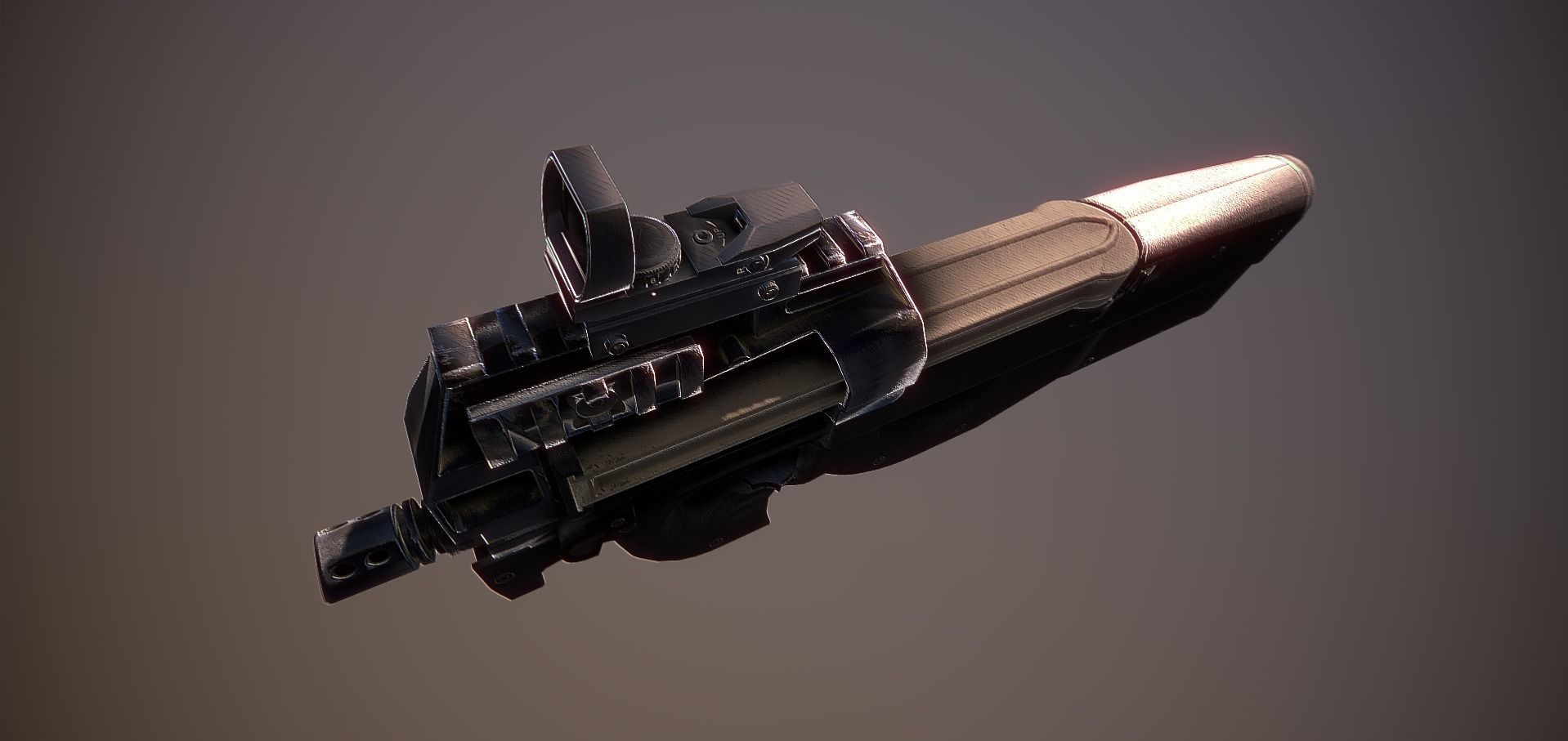 P90 gun Low-poly 3D model_3