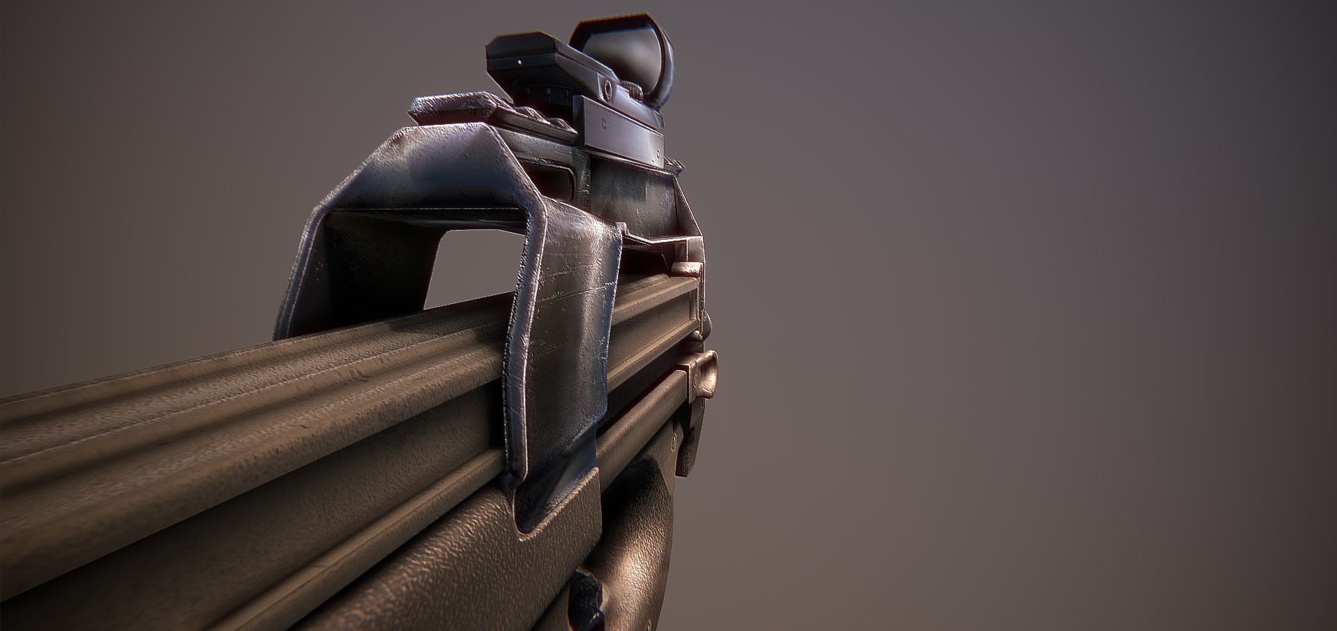 P90 gun Low-poly 3D model_6