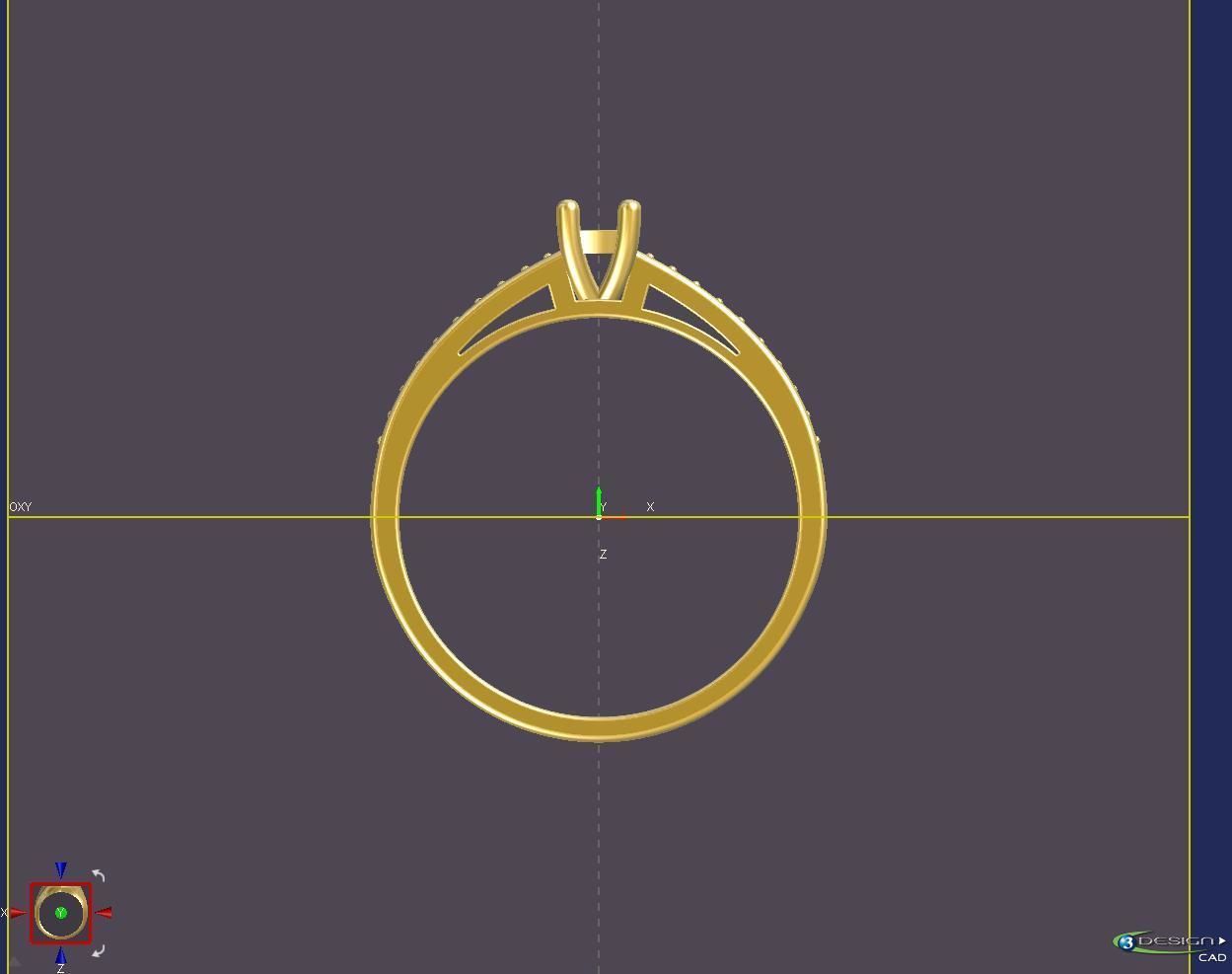 Engagement ring 3D print model_3