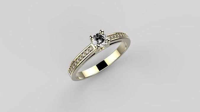 Engagement ring 3D print model