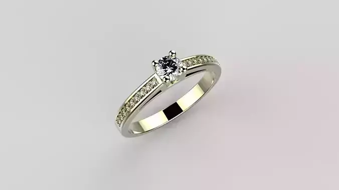 Engagement ring 3D print model