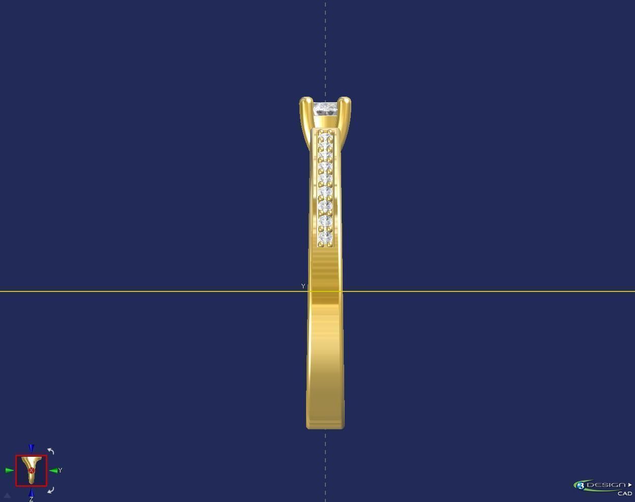 Engagement ring 3D print model_5