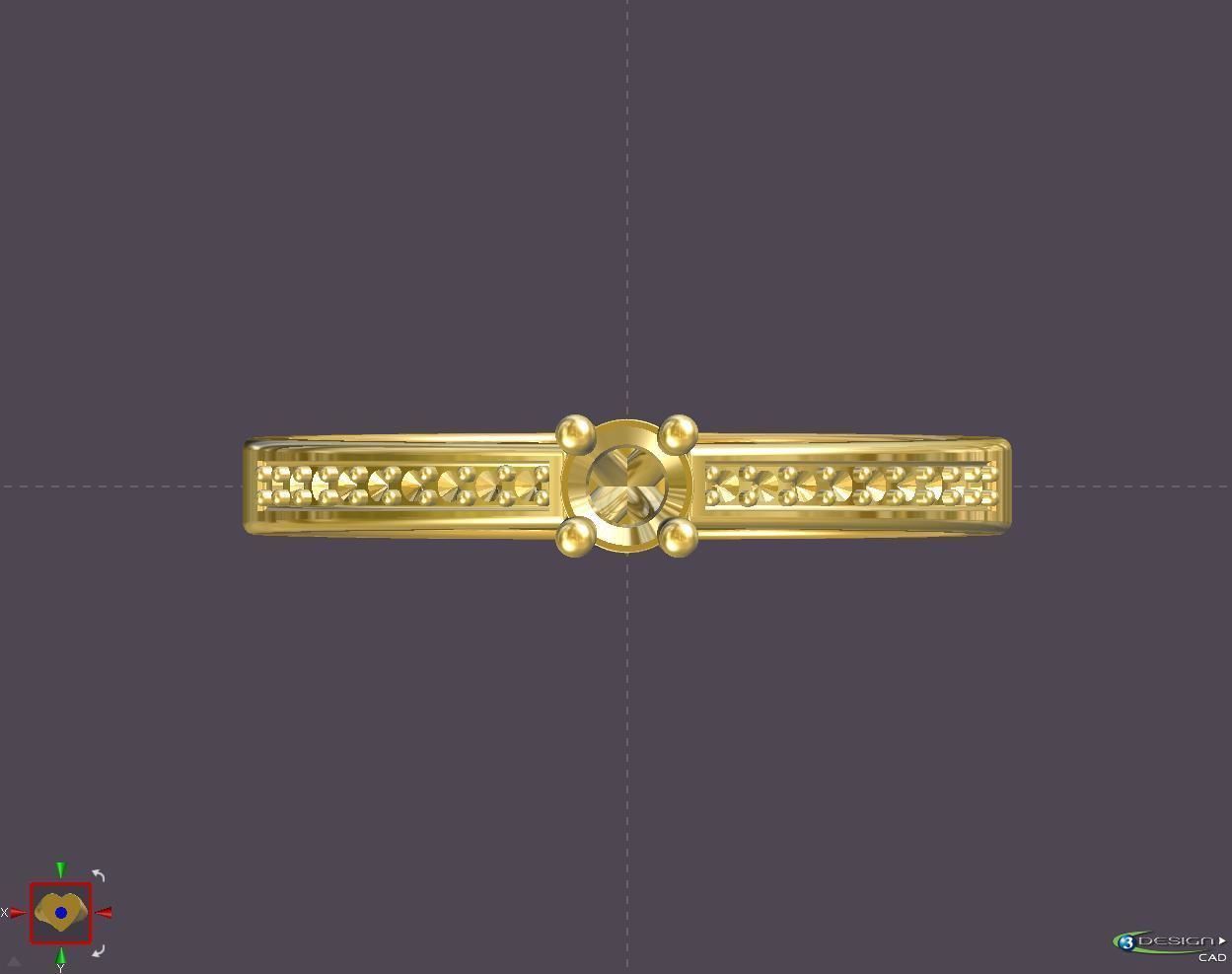 Engagement ring 3D print model_4