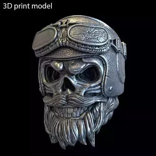 skull ring biker helmet vol 2 jewelry 3D print model