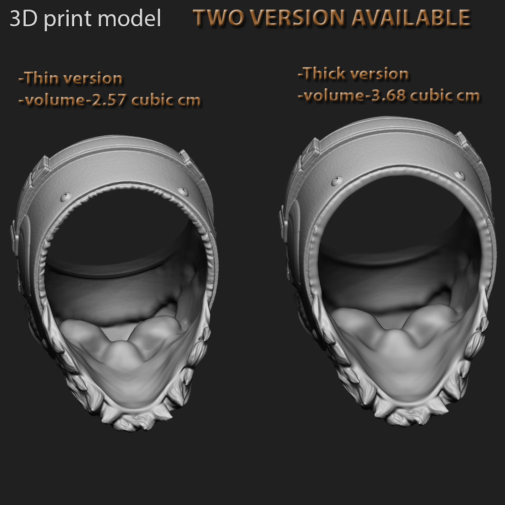 skull ring biker helmet vol 2 jewelry 3D print model_7