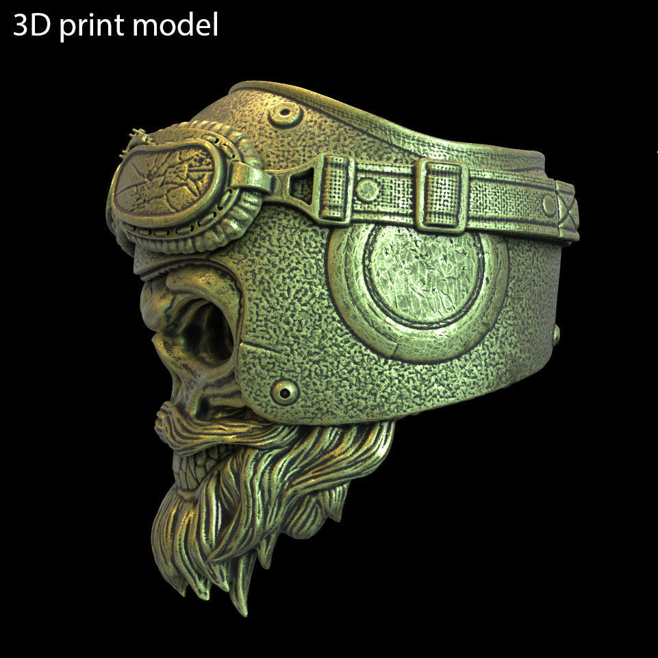 skull ring biker helmet vol 2 jewelry 3D print model_5