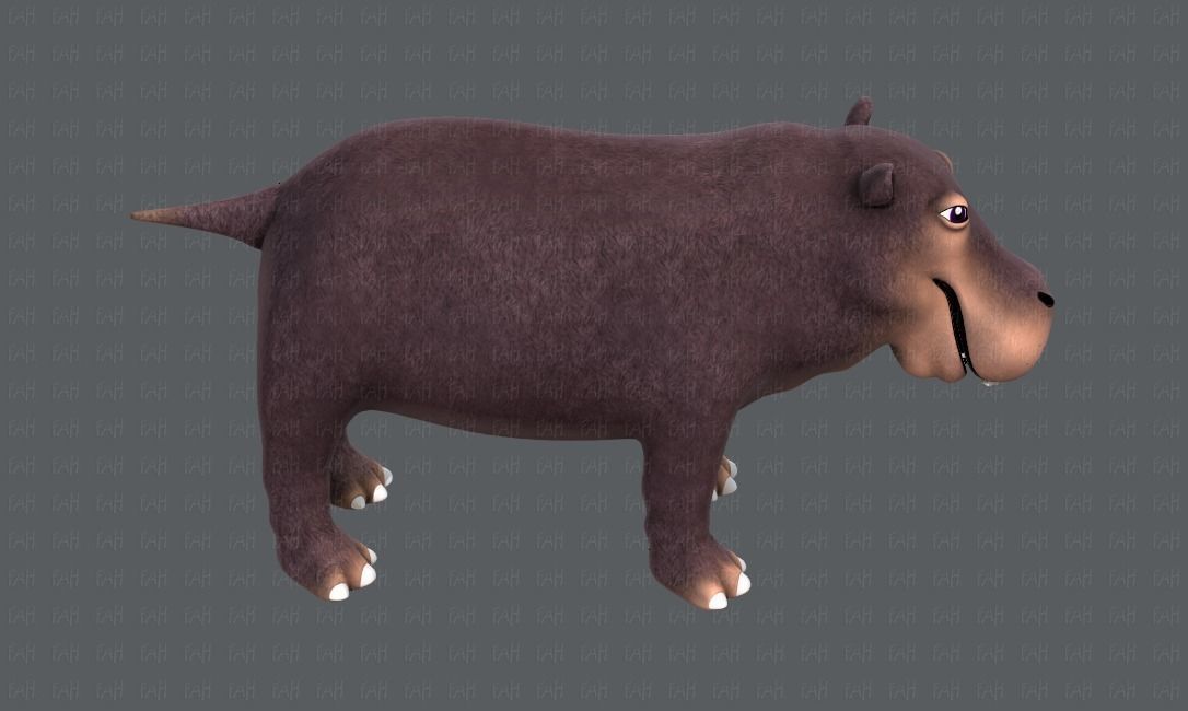Hippo V01 Low-poly 3D model_19