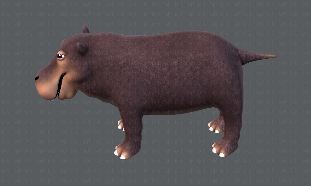 Hippo V01 Low-poly 3D model_23