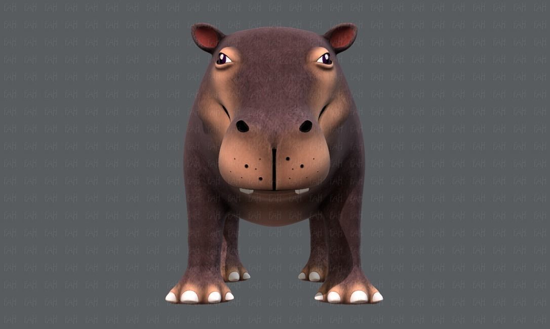 Hippo V01 Low-poly 3D model_1