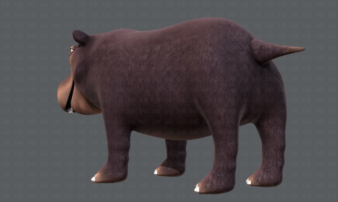 Hippo V01 Low-poly 3D model_6