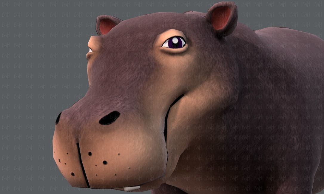 Hippo V01 Low-poly 3D model_43