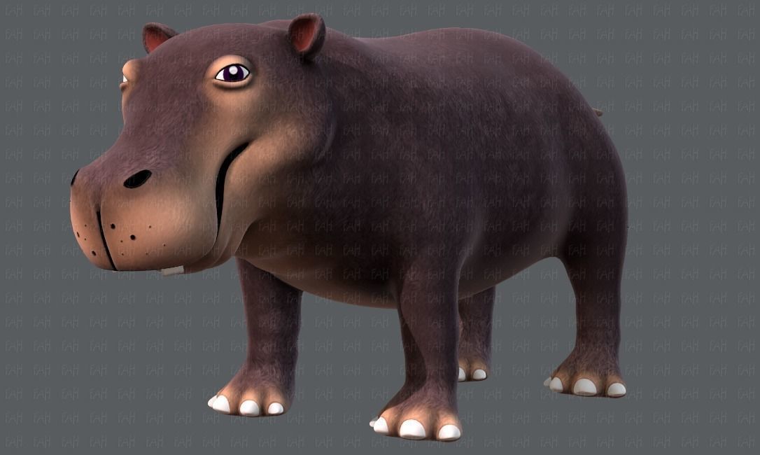 Hippo V01 Low-poly 3D model_37