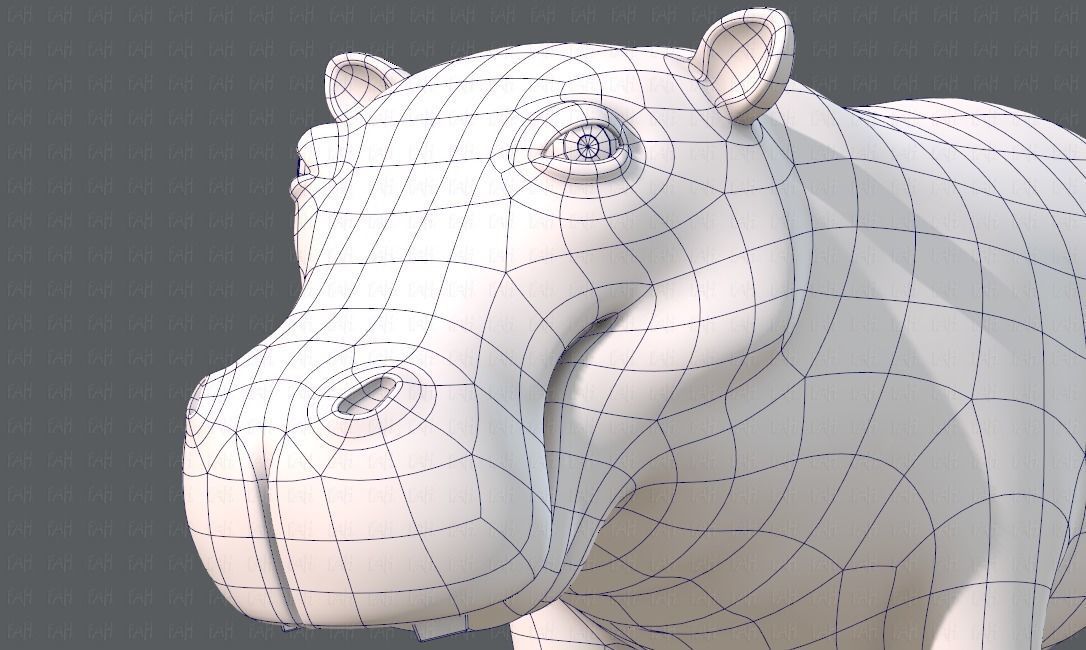 Hippo V01 Low-poly 3D model_42