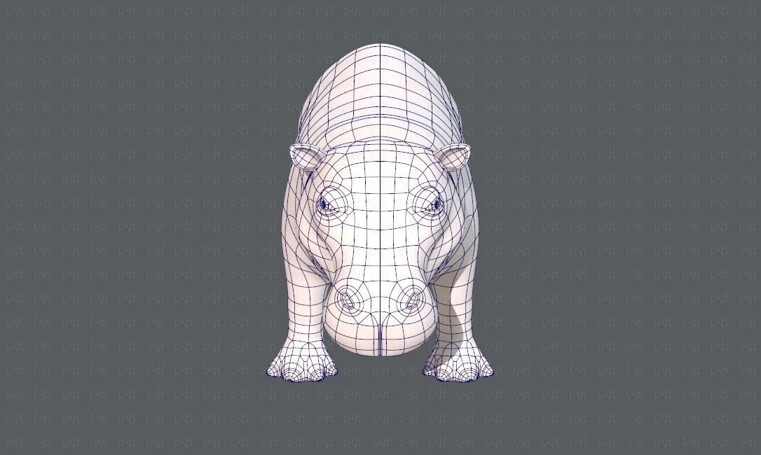 Hippo V01 Low-poly 3D model_25