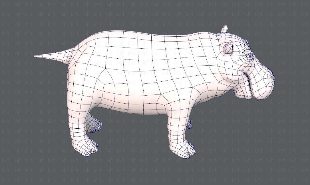 Hippo V01 Low-poly 3D model_27