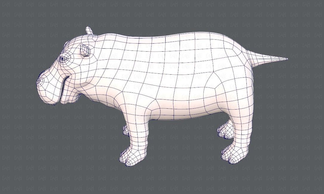 Hippo V01 Low-poly 3D model_31