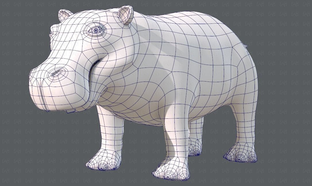 Hippo V01 Low-poly 3D model_38