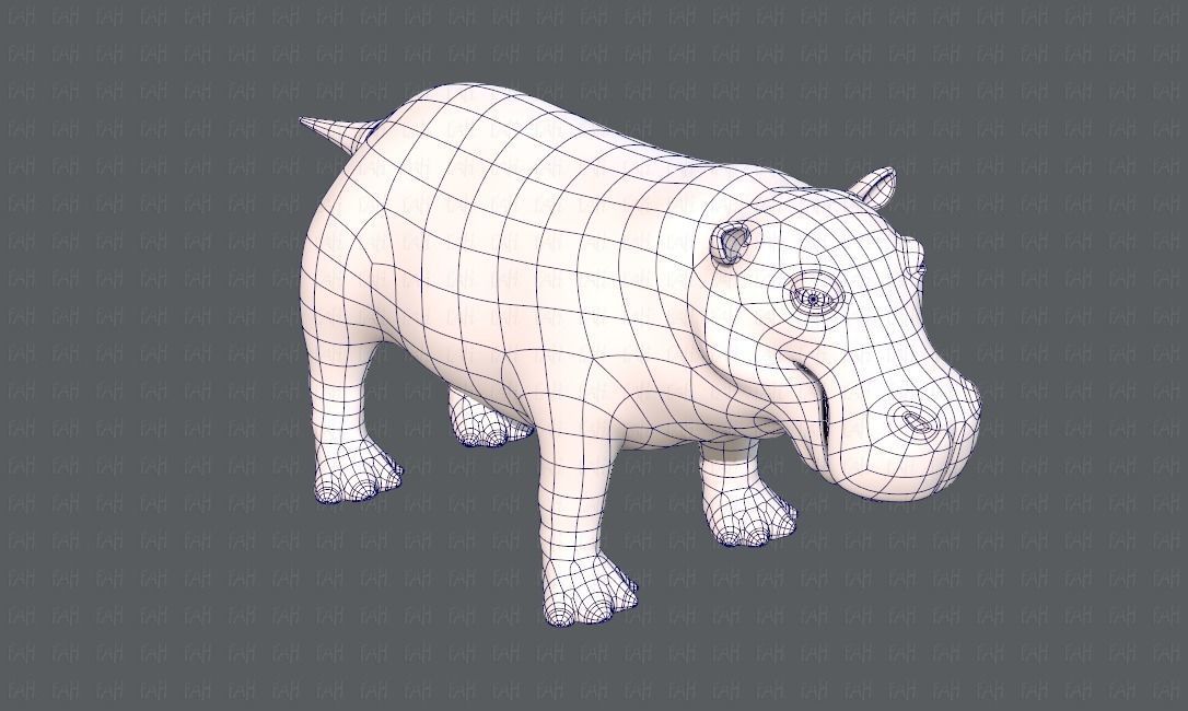 Hippo V01 Low-poly 3D model_26